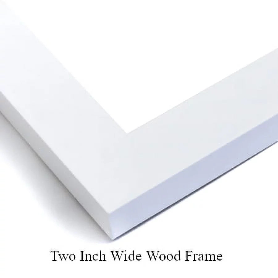 White Modern Wood Framed Art Print F13073