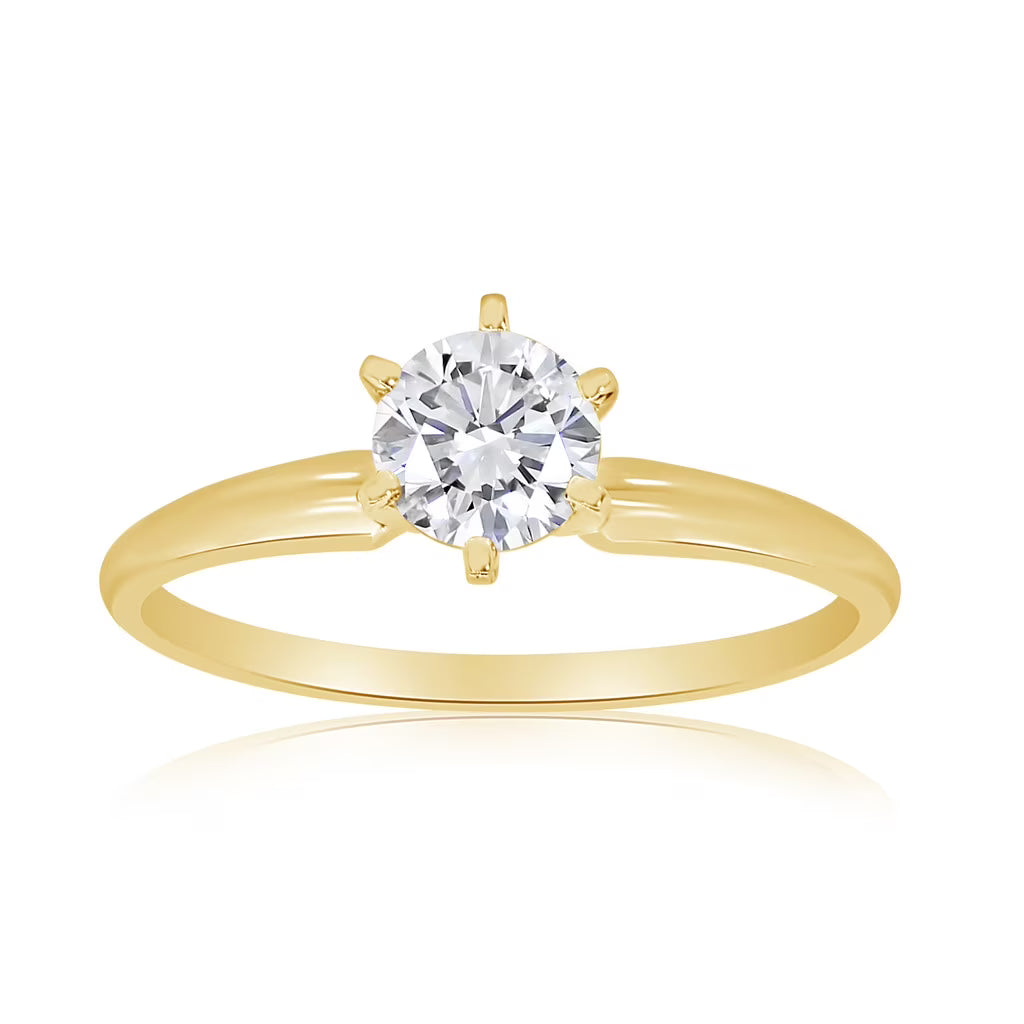 14k Yellow Gold Diamond Solitaire Engagement Ring S474116