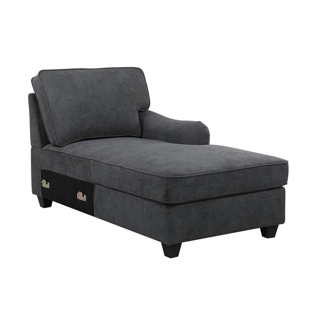 Dark Gray Woven Fabric 8Pc Modular Sectional Sofa with Ottoman V7570