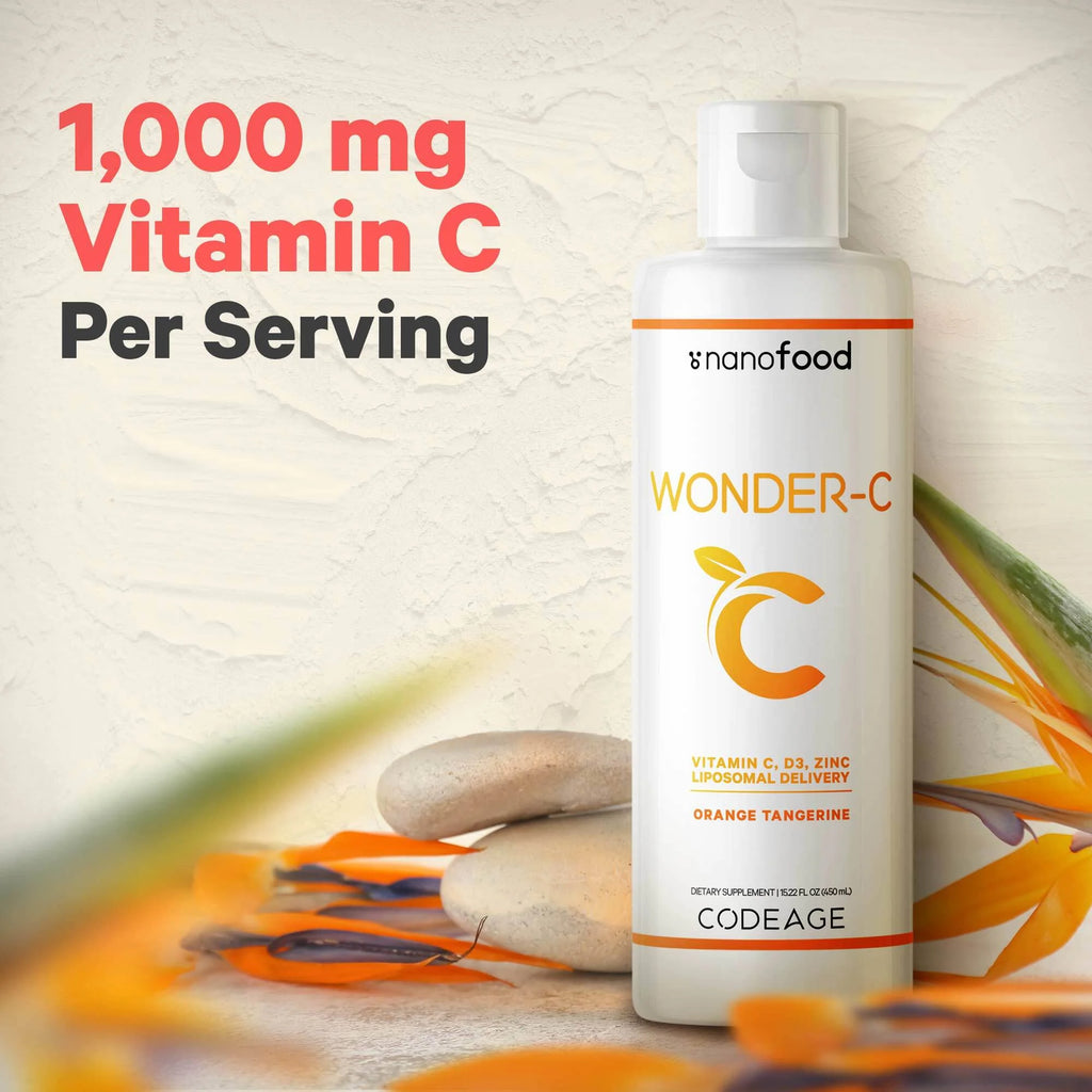 15.22 fl oz Liquid Vitamin C 1000mg with Zinc, Vitamin D E, Quercetin, Echinacea C162