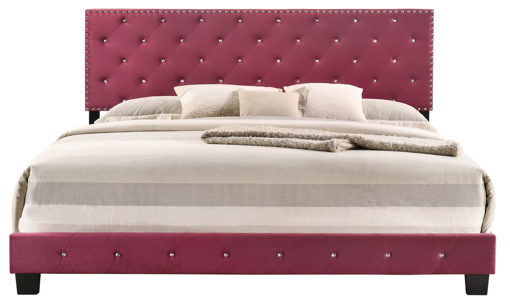 Velvet Upholstered King Bed A463