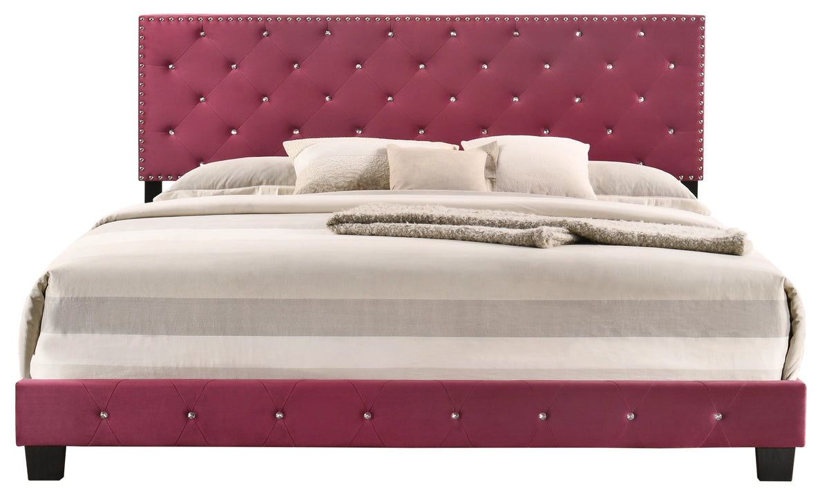 Velvet Upholstered King Bed A463