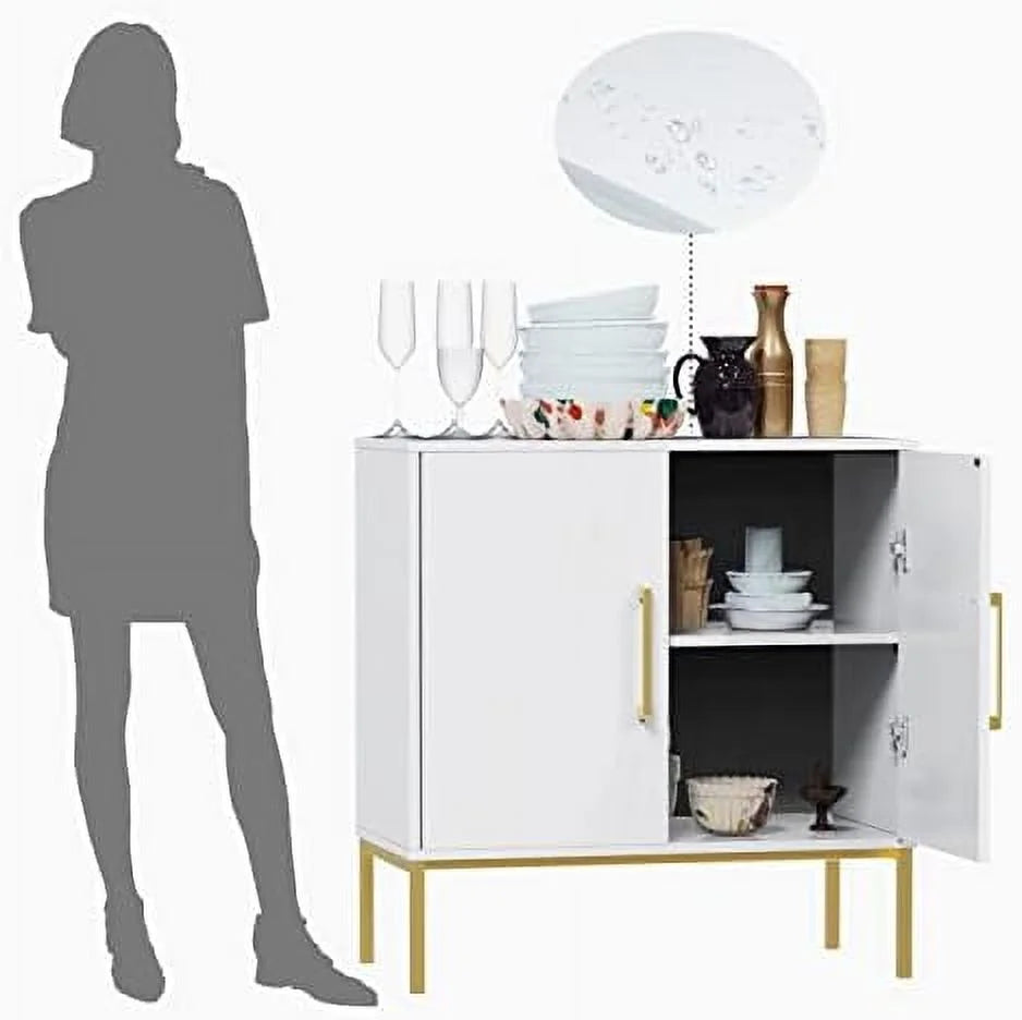 White Free Standing Cabinet with Doors U705472
