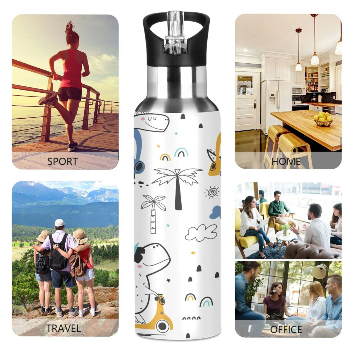 Stainless Steel Insulated Water Bottle with Straw Lid O232