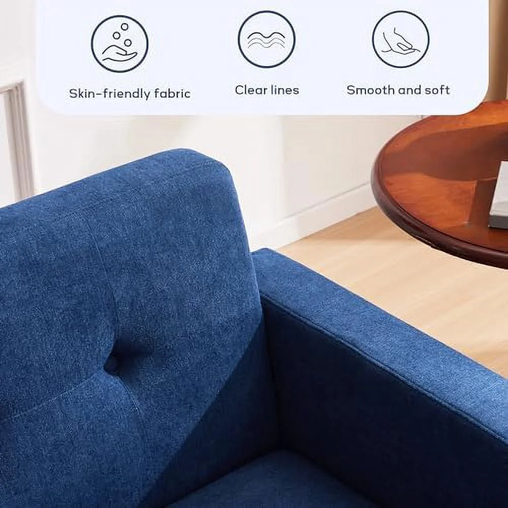 Dark Blue Fabric Accent Arm Chair V3190