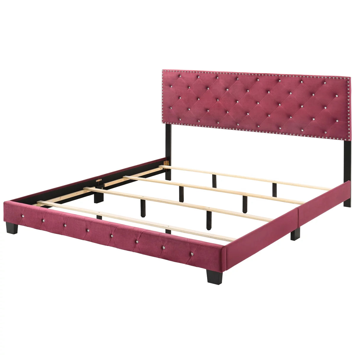 Velvet Upholstered King Bed A463