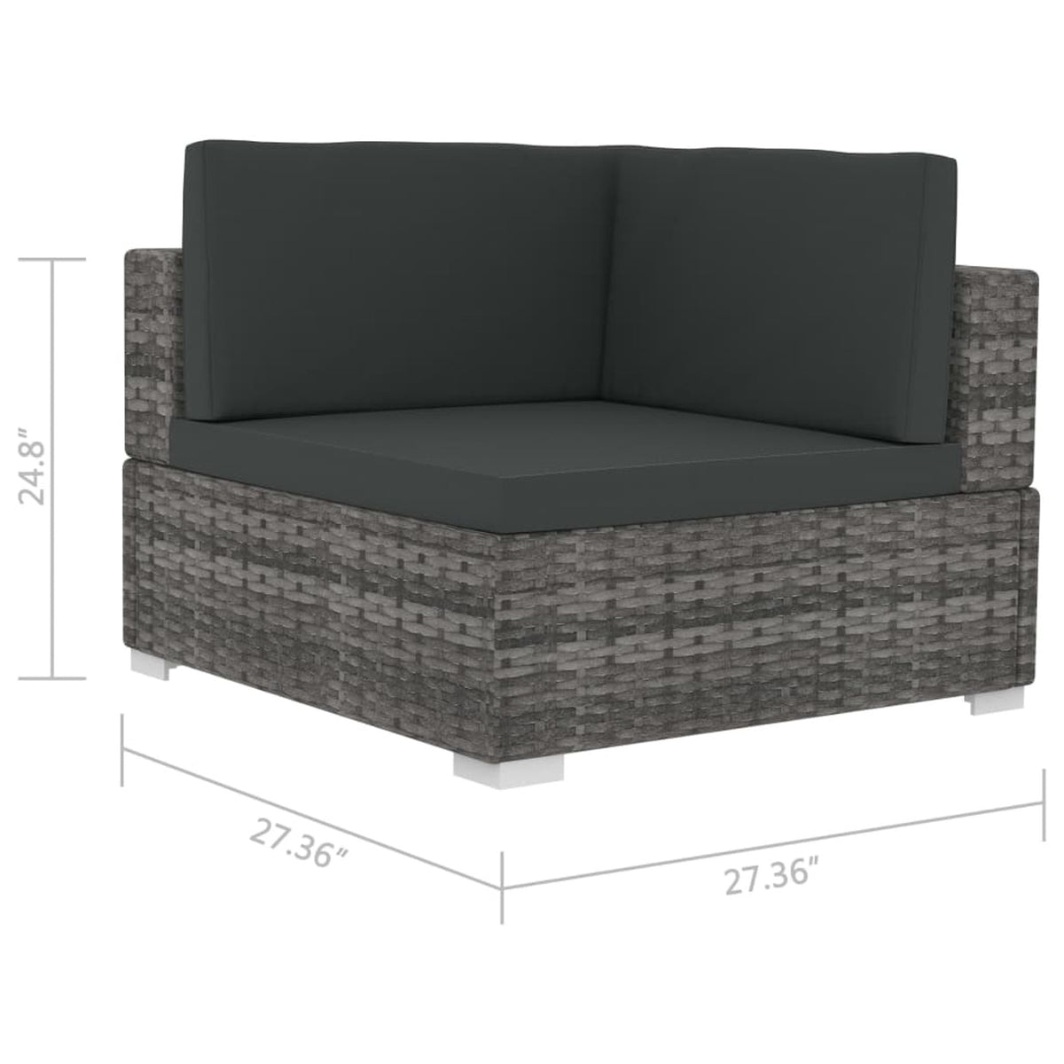 2 Piece Patio Sofa Set with Cushions Poly Rattan Gray A14254