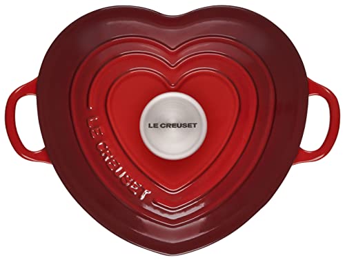 White Enameled Cast Iron 2 Quart Heart Cocotte M3673