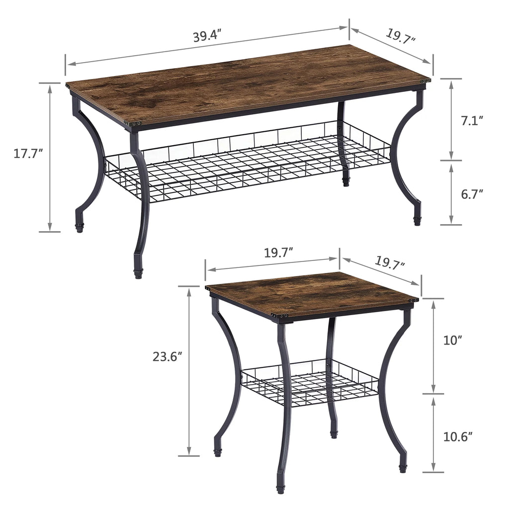 Brown 3-Piece Coffee Table Set K123033