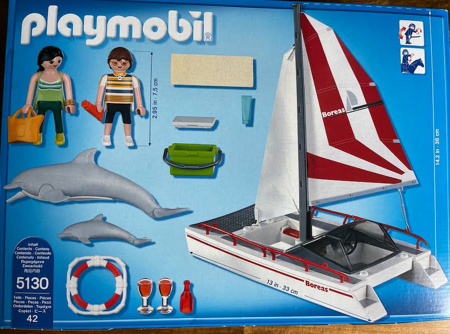 Catamaran with Dolphins R64415