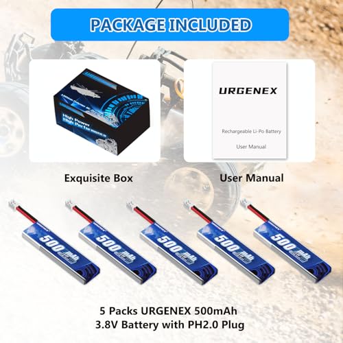 1S 500mAh 3.8V HV Lipo Battery 80C RC Drone Battery with PH2.0 Plug H476972