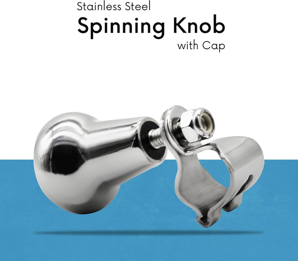 316 Stainless Steel Mirror Polished Sport Boat Steering Wheel Spinning Knob A688009