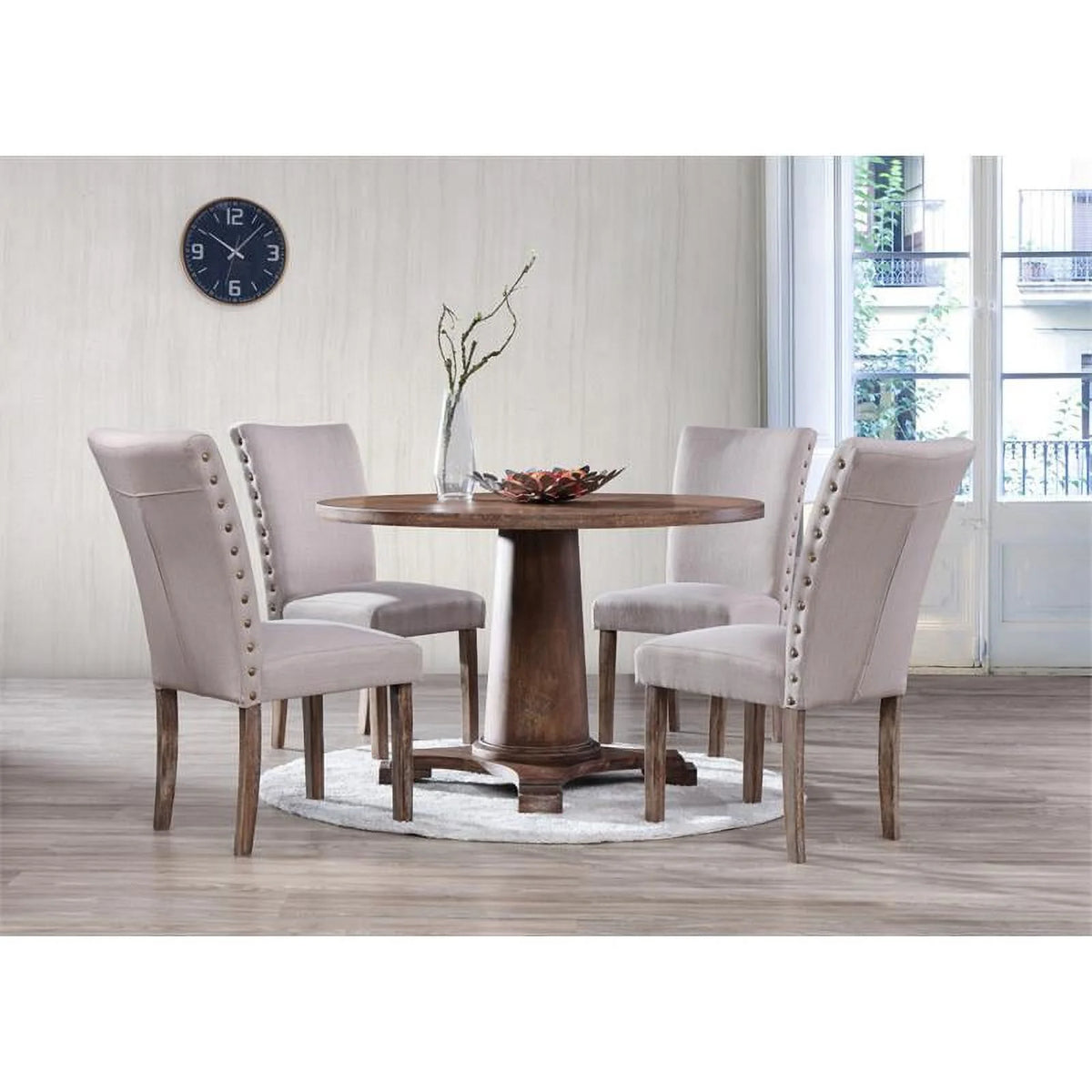 Solid Wood Dining Side Chair Antique Natural Oak Set of 2 G329