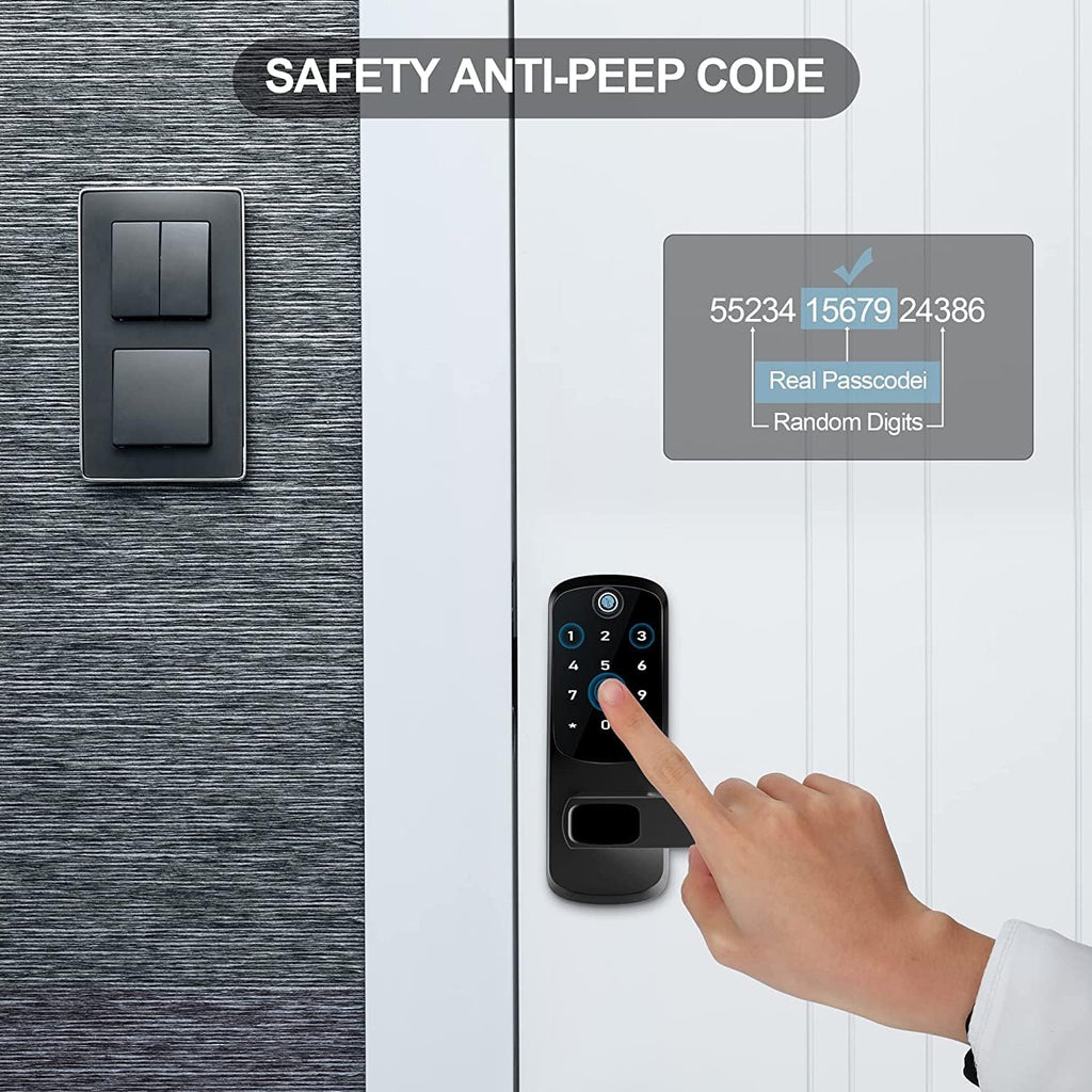Black 5-in-1 Smart Door Lock with Keypad N1328