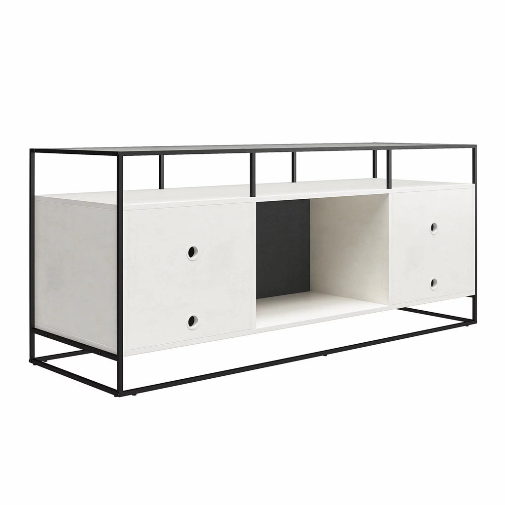 Plaster TV Stand with Electric Fireplace H718092
