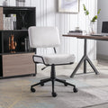 White Corduroy Adjustable Swivel Desk Chair P565