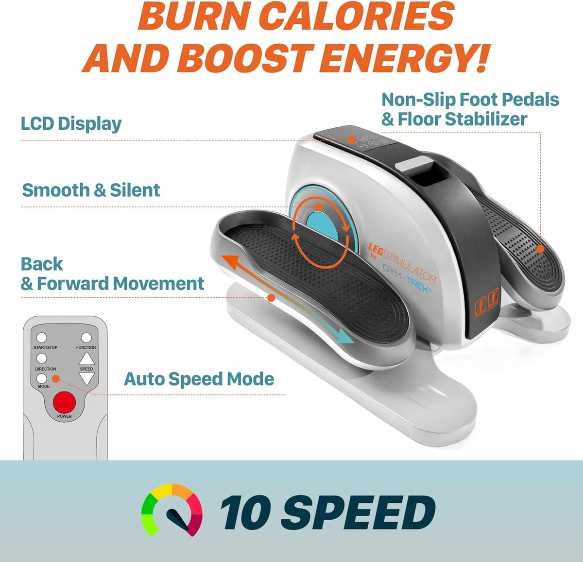 Portable Electric Pedal Exerciser with Remote Control and LCD Monitor S8843