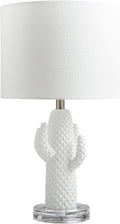 White Linen Shade Table Lamp with Bulb V8637
