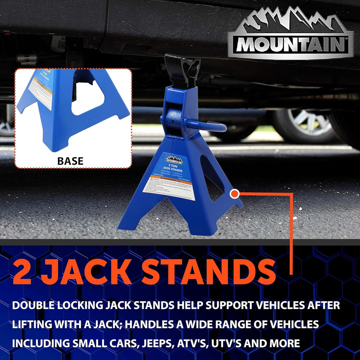 3 Ton Steel Jack Stands Pair K381604