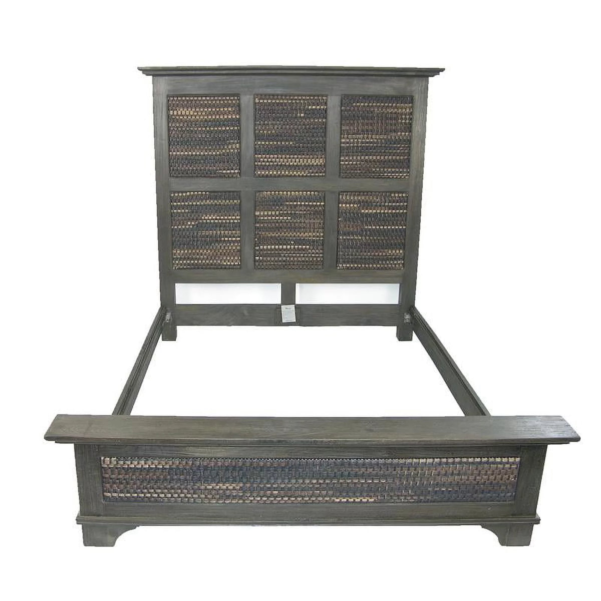Woven Wicker Rattan Solid Wood California King Size Bed O16979