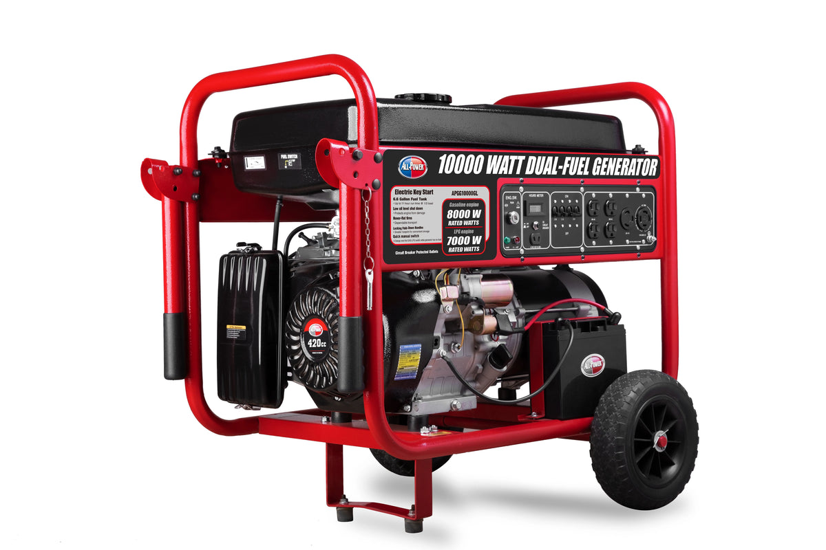 10000 Watt Dual Fuel Portable Generator with Electric Start U34368