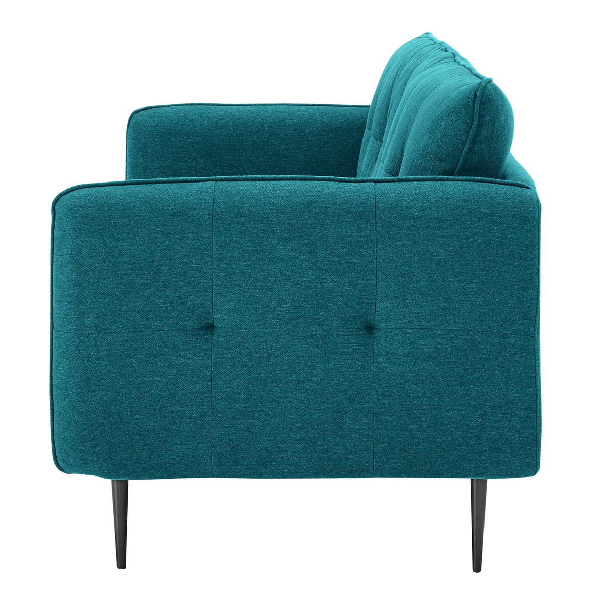 Teal Blue Tufted Fabric Sofa T374470