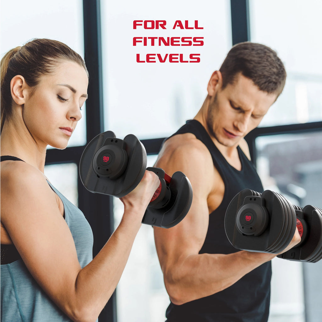 Adjustable Dumbbell 10-90 lbs Black Single Y7050