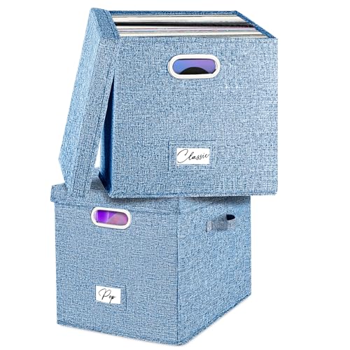 Stackable Vinyl Record Storage Box with Lid P461