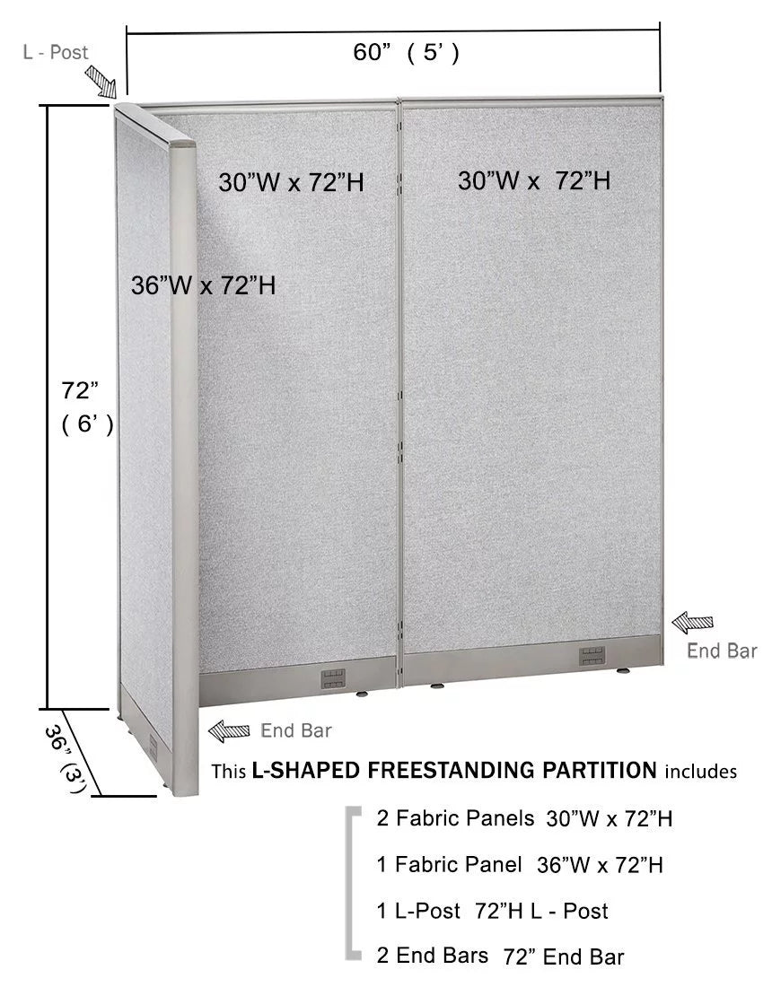 L-Shaped Freestanding Office Partition I449