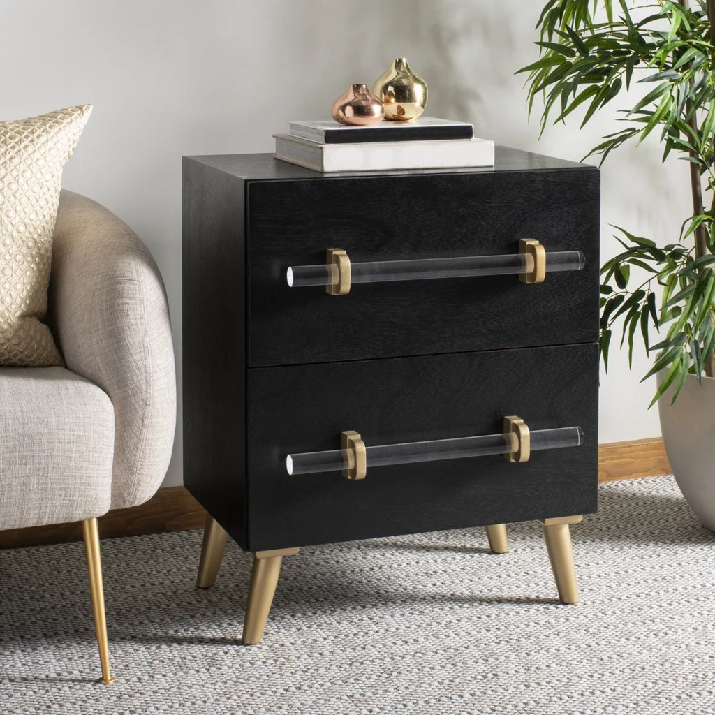 Black 2-Drawer Nightstand T959734