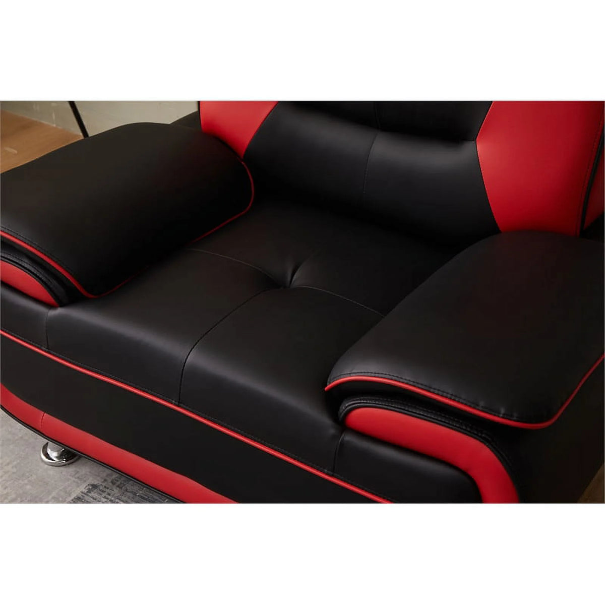 Black Faux Leather Livingroom Chair S3370