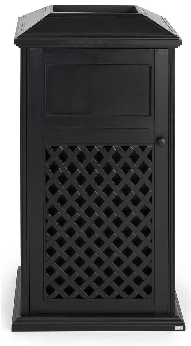 17 Gal Cast Aluminum Black Trash Receptacle F547864