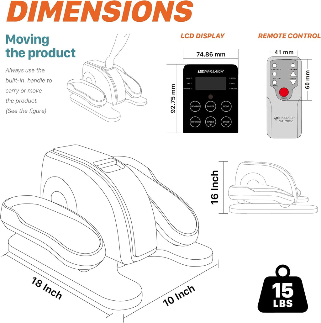 Portable Electric Pedal Exerciser with Remote Control and LCD Monitor S8843