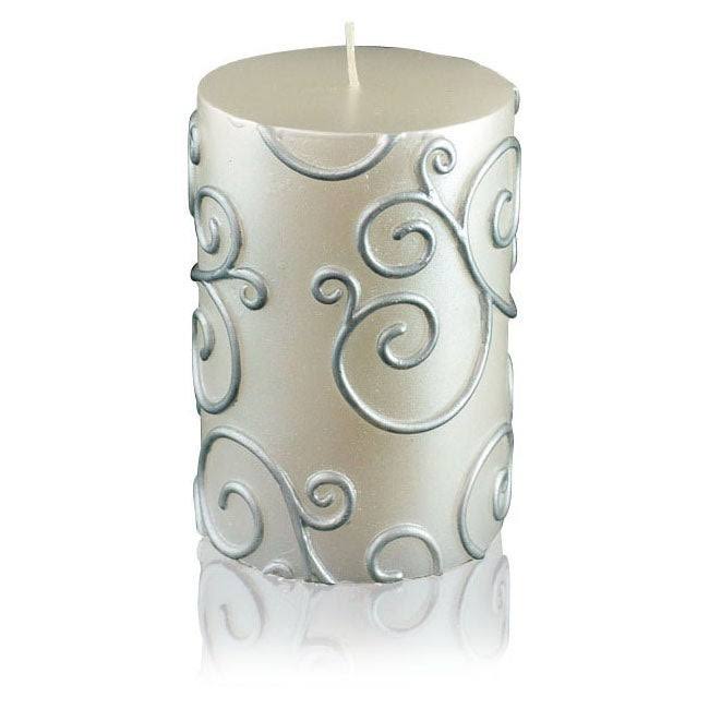 Black Scroll Pillar Candle Bulk (12-Case) T561031
