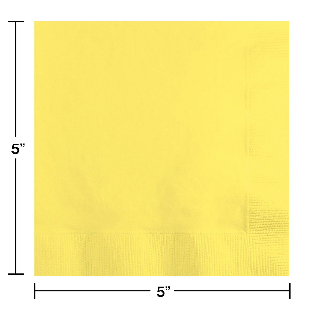 Mimosa Yellow 2-Ply Disposable Beverage Napkins P22652