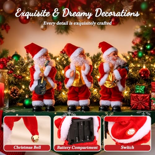 Animated Singing and Dancing Santa Claus Christmas Figurine W3882