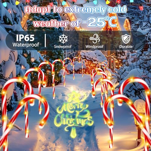 12 Pack Solar Christmas Pathway Stake Lights W1016
