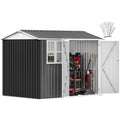 8x6ft Metal Outdoor Storage Shed with Window P433210