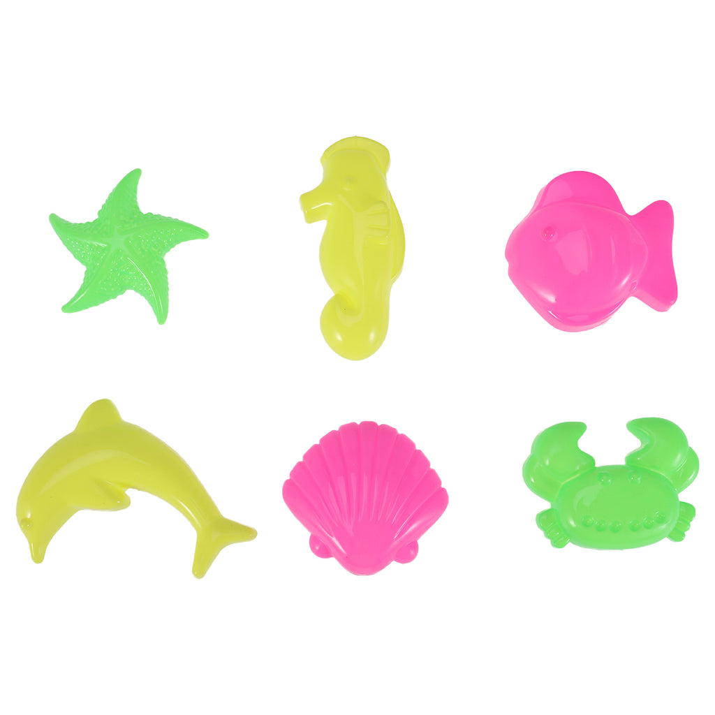6pcs Beach Sand Toys Set Sand Tray Molds T296208