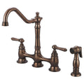2-Handle Bridge Kitchen Faucet with Side Sprayer in Oil Rubbed Bronze N34674