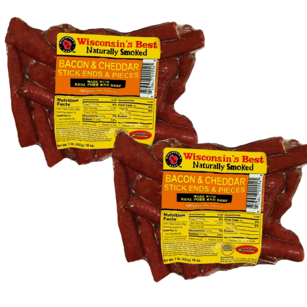 100% Beef Meat Snacks - JALAPENO CHEDDAR CHEESE Snack Stick Pack, 2 lbs. (2-16 oz. Packages) V117414