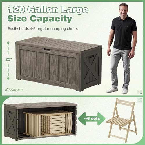 Black 120 Gallon Outdoor Storage Box with Lock K48571