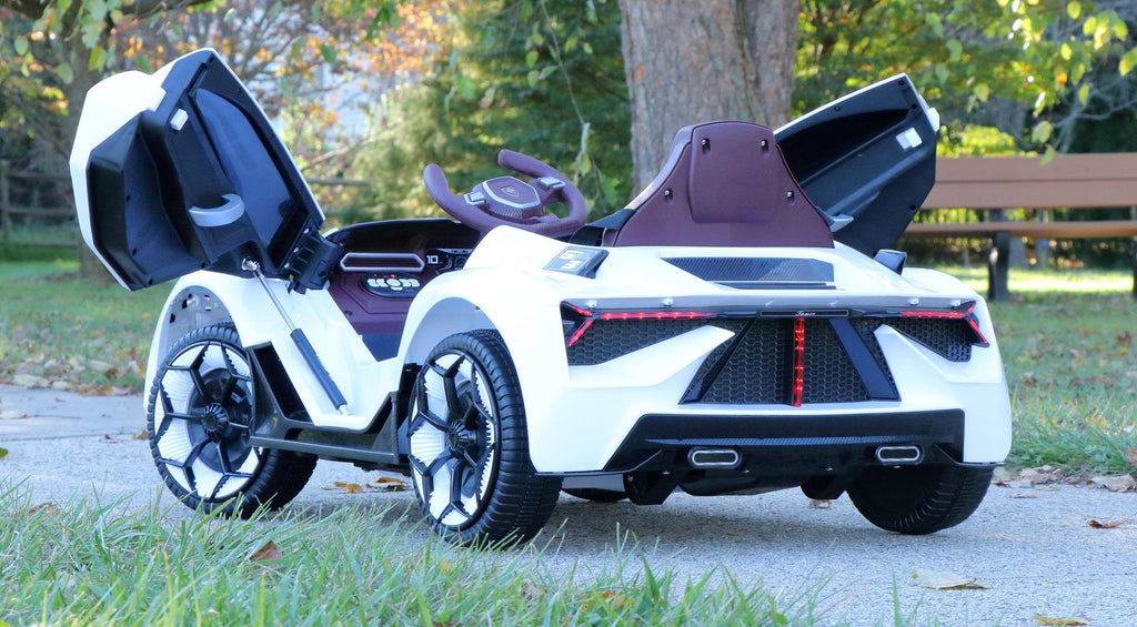 White 12V Kids Ride on Car with Remote B330006
