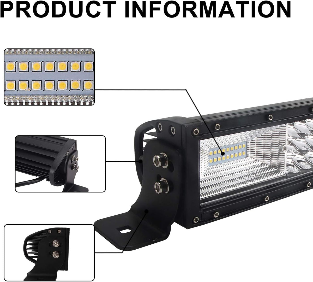 288w 50inch Curved Led Light Bar Spot Flood Combo Beam Pack of 2 Z146100