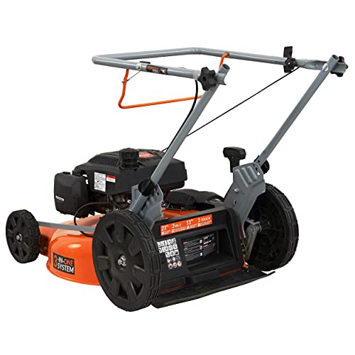 21 in. 170cc 3-in-1 Gas Walk Behind Push Lawn Mower with High Rear Wheels U278400