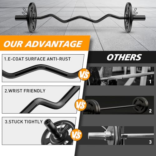 47" Chrome EZ Curl Barbell Bar for 2 Inch Weight Plates V14222