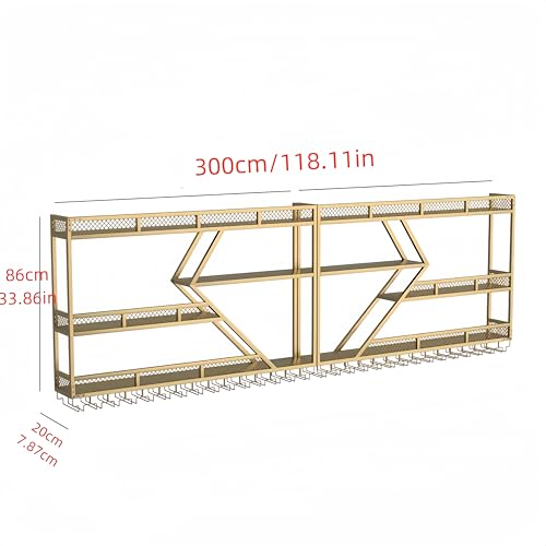 Black 3 Tier Metal Wine Rack with LED Light Y165673