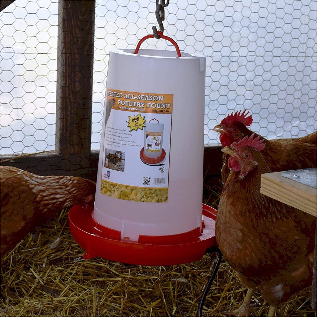 3 Gallon 100-Watt Heated Plastic Poultry Fountain V8382