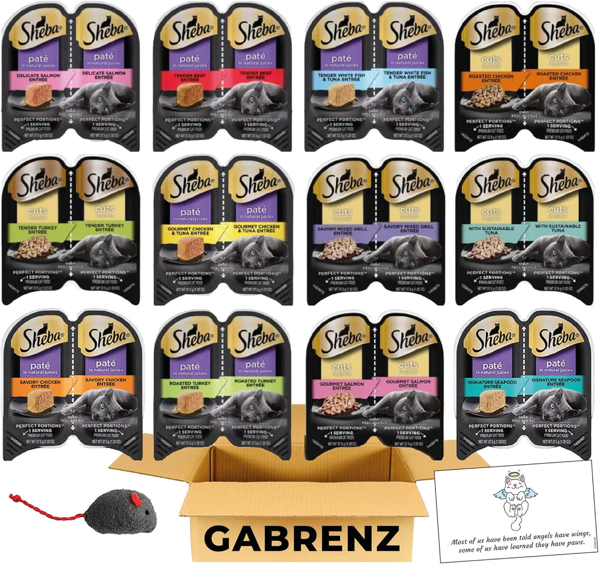 12 Packs (24 Servings) Wet Cat Food Variety Pack O901225