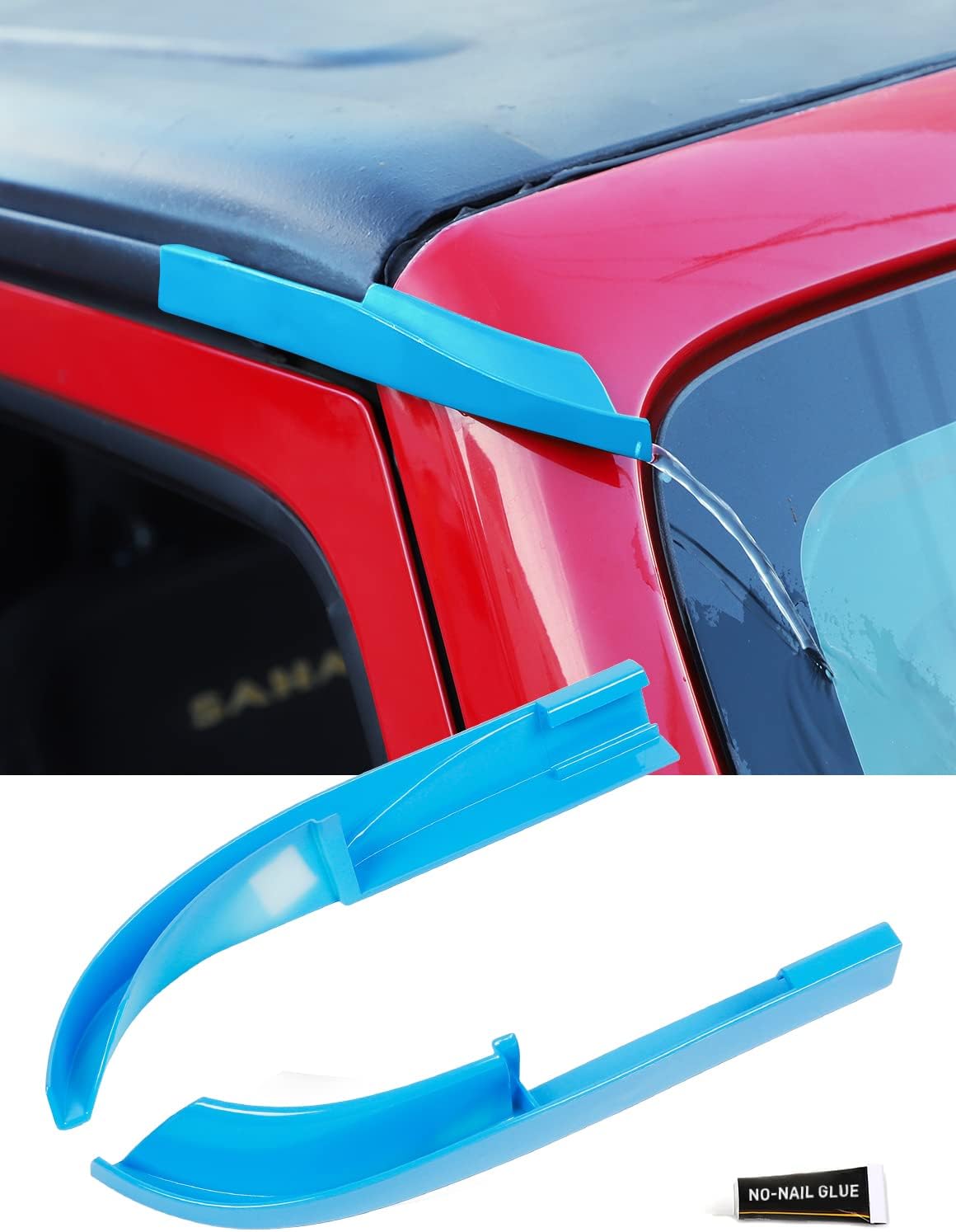 Black Roof Rain Gutter Extensions 2 PCs U11795